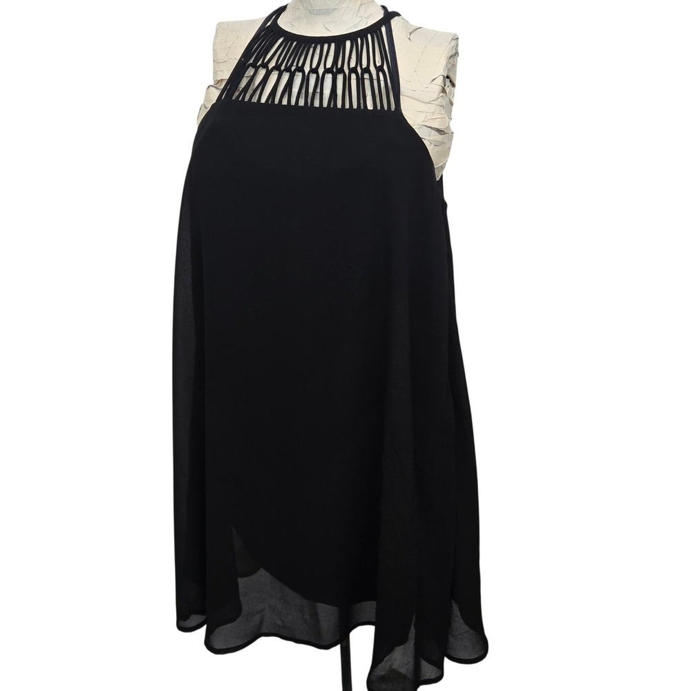 Lulus Little Black Dress Women's M Mini Cocktail Party Strappy Halter Cutout Y2K